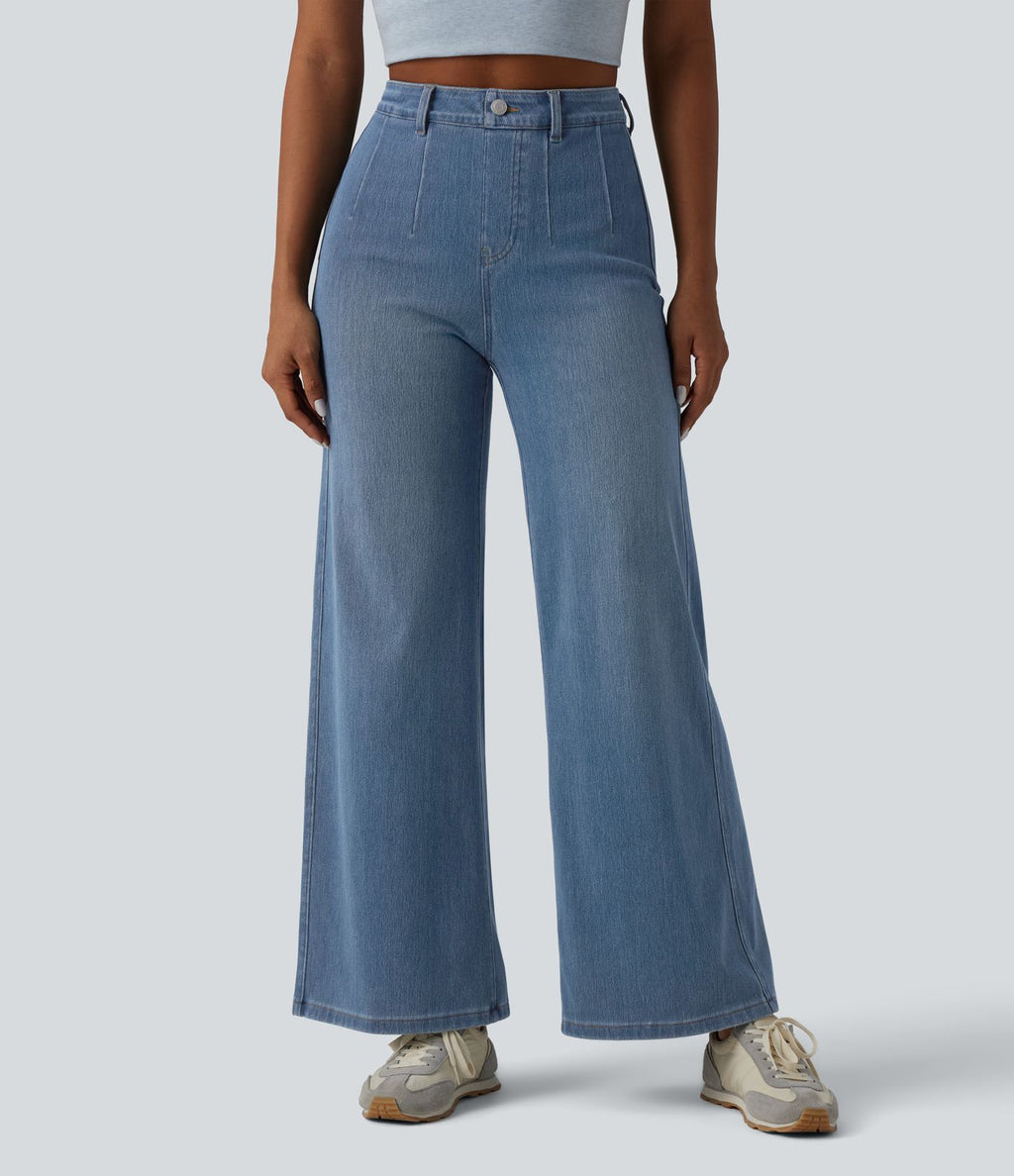 Jean large décontracté Halara Flex™ Curvy taille haute gainant avec poches