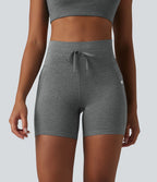 Short cycliste de yoga Halara UltraSculpt™ chiné, taille haute, cordon de serrage, séchage rapide, 12,5 cm, avec poches