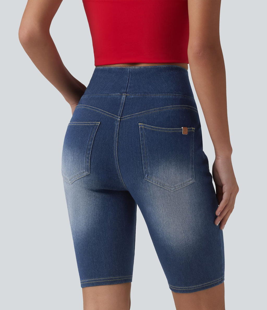 Halara Flex™ Short en denim taille haute ventre plat 22,8 cm avec poches
