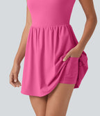 Robe-short mini SoftlyZero™ Plush à encolure cœur avec coussinets amovibles, poches et bonnets B à E, accès facile Easy Peasy