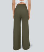 Pantalon yoga large croisé avec ourlet et poches DayStretch - Smile