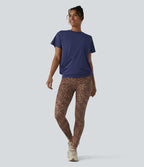 Haut de sport col rond manches courtes effet frais InstantCool avec fronces, protection solaire UPF50+