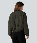 Doudoune bomber zippée avec poches