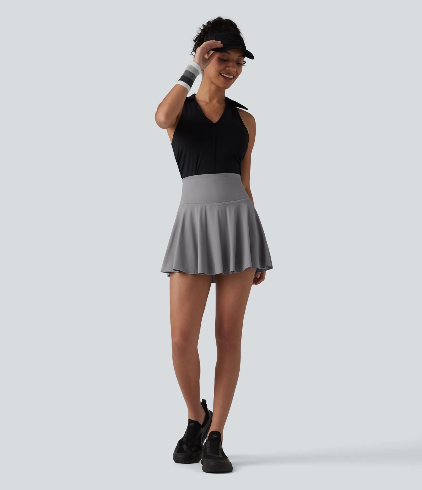 Jupe de tennis courte évasée 2-en-1 SoftlyZero™ Airy effet frais InstantCool taille haute avec poches, protection solaire UPF50+