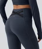 Halara Ultrasculpt™ Legging de running corsaire gainant taille haute dos croisé avec poches