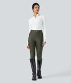 Legging 7/8 brillant taille haute avec poches