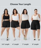 Short tailleur 2-en-1 Cool Touch yoga taille très haute Softlyzero™ Airy grande taille 17,5 cm avec poches