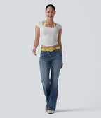 Halara Flex™ Jean évasé asymétrique taille haute avec poches