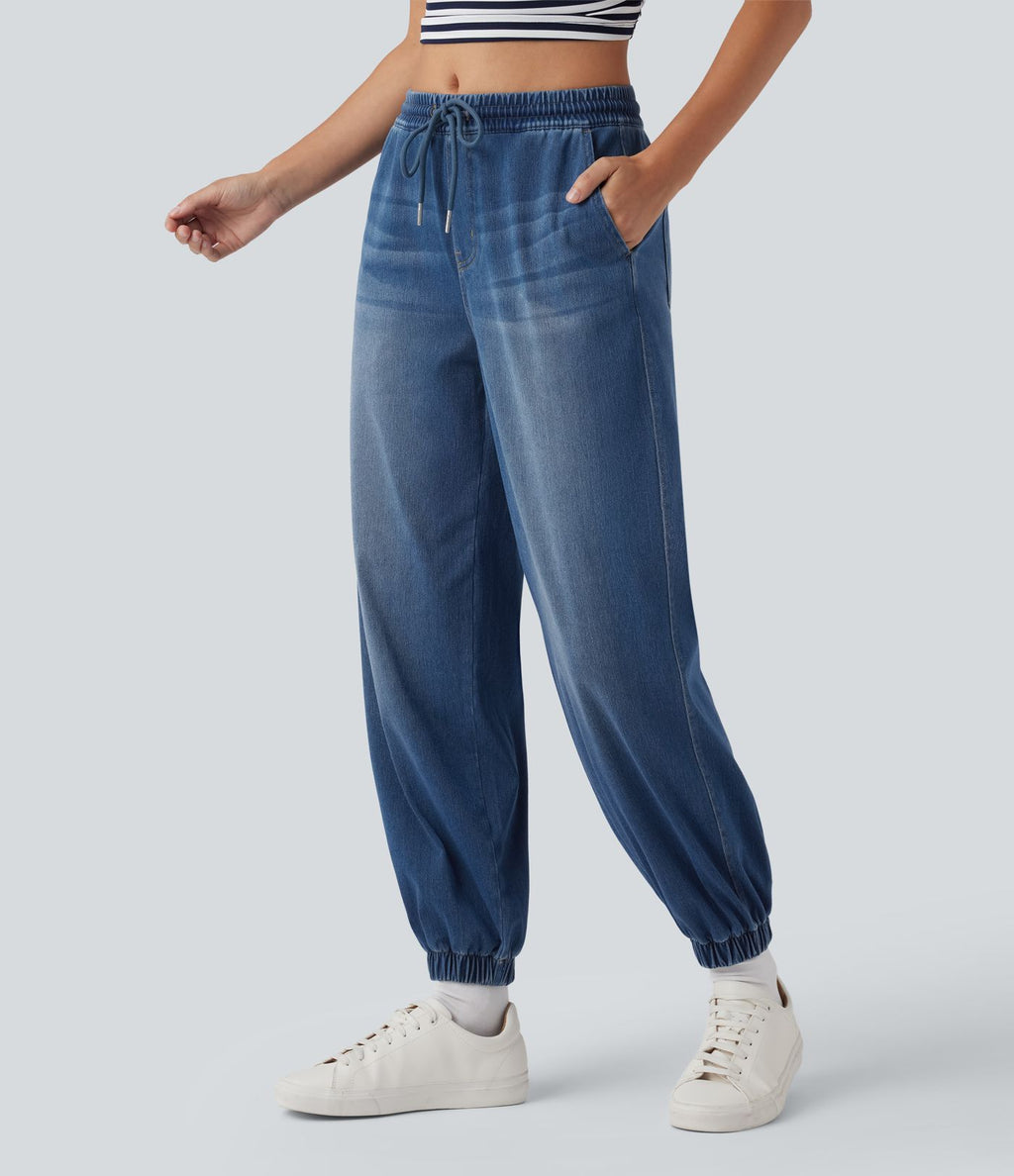 Jean décontracté Halara Flex™ taille mi-haute avec cordon de serrage et pochesns