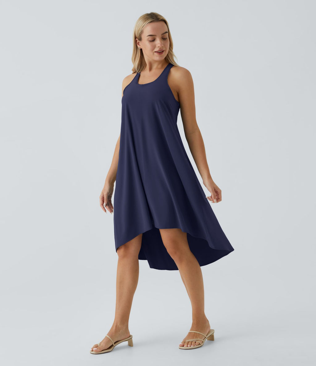 Robe décontractée mi-longue Breezeful™ dos nageur poche latérale fluide asymétrique séchage rapide A-C