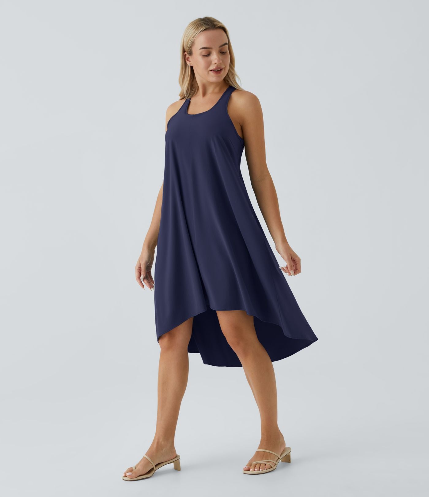 Robe décontractée mi-longue Breezeful™ dos nageur poche latérale fluide asymétrique séchage rapide A-C