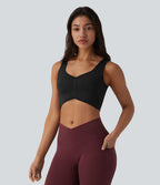 OneForm Brassière de sport de yoga sans coutures maintien léger avec découpes et soutien-gorge intégré réversible