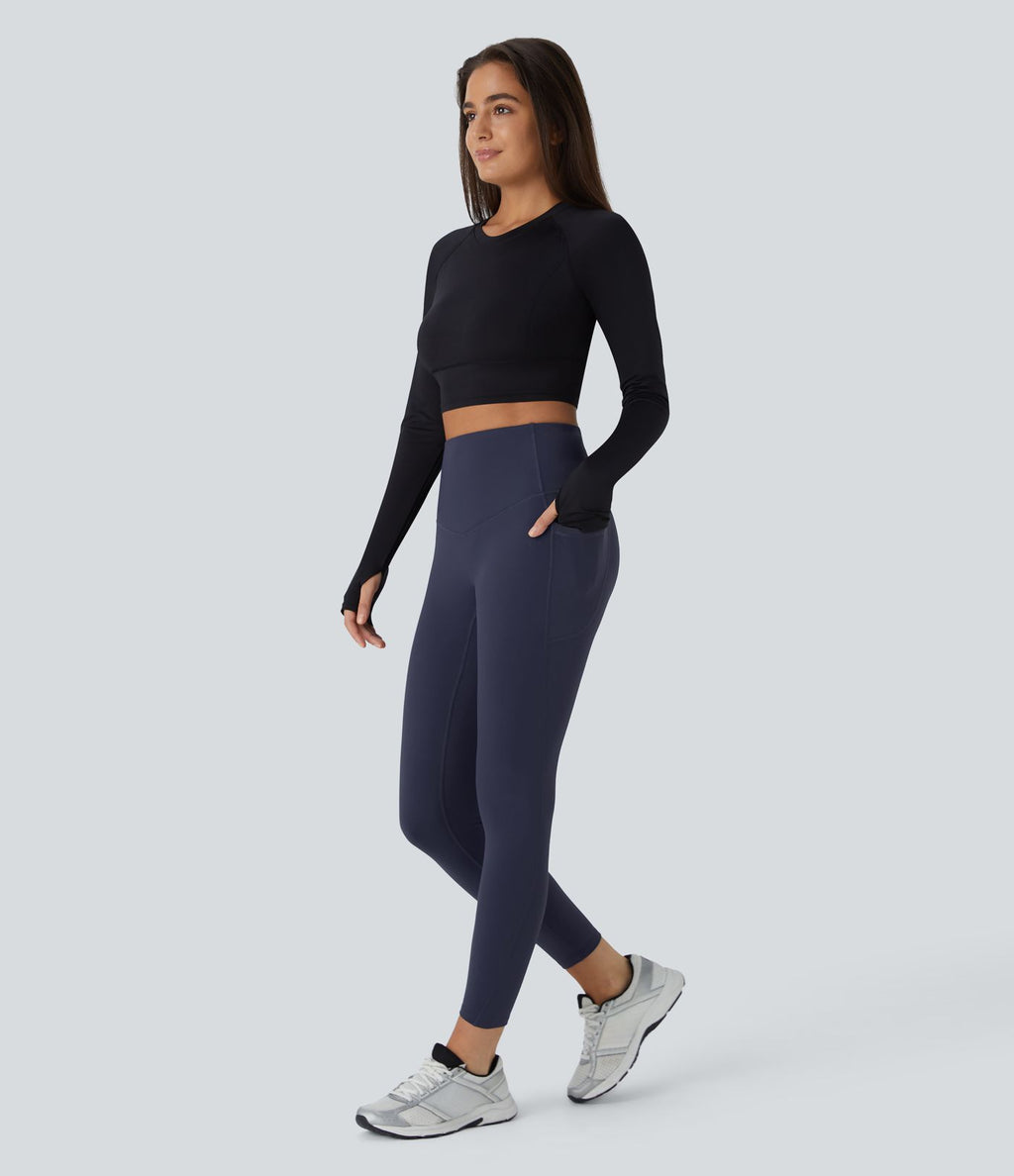 Legging de sport taille haute gainant et thermique Softlyzero™ avec poches