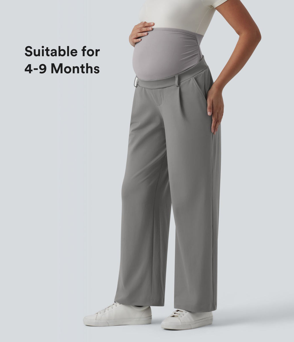 Pantalon tailleur de grossesse Halara Flex™ DayStretch coupe droite taille super haute avec poches