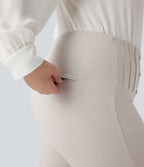 Legging de travail gainant taille haute grande taille motif chevrons avec poches