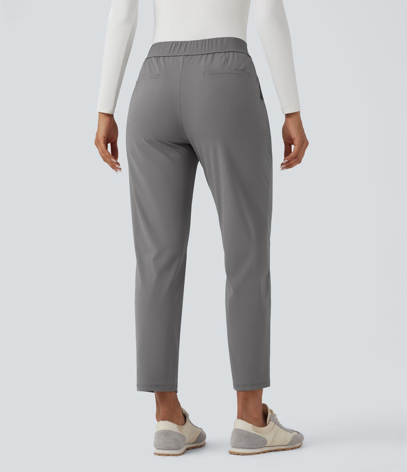 Pantalon de voyage fuselé taille haute séchage rapide avec poches