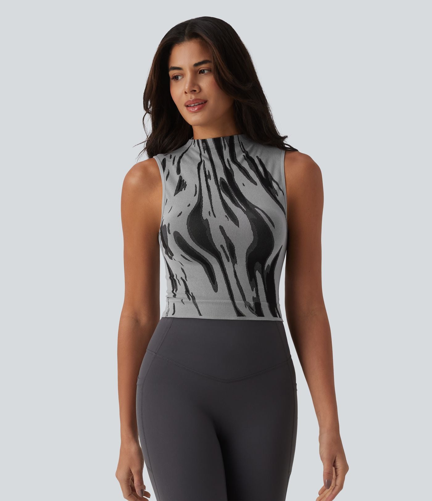OneForm Débardeur de yoga sans couture col cheminée color block Seamless Flow