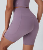 Pantalon large fluide décontracté gainant taille haute avec poches