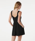 Robe mini fluide décontractée, brassière intégrée, à poches