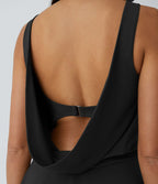 Robe Sport de Danse Mini 2 en 1 Dos Drapé à Crochet G avec Poches Latérales