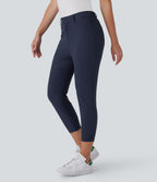 Pantalon de Golf Capri Taille Moyenne avec Poches Multiples, Coupe Fuselée, Séchage Rapide - Avec Poche pour Tees - Protection UPF40+