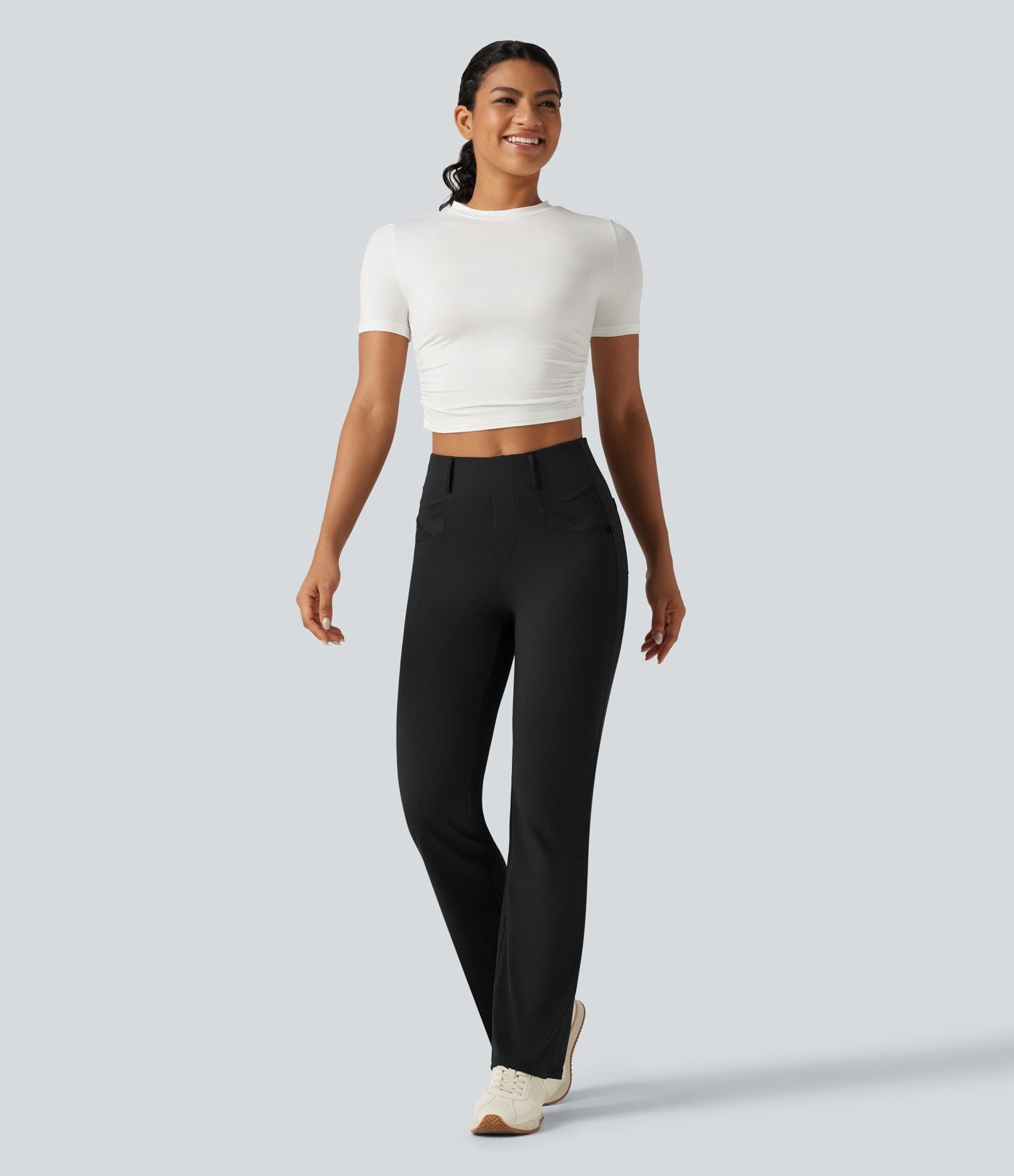 Pantalon de golf flare effet frais InstantCool taille haute à séchage rapide avec poches et protection solaire UPF50+