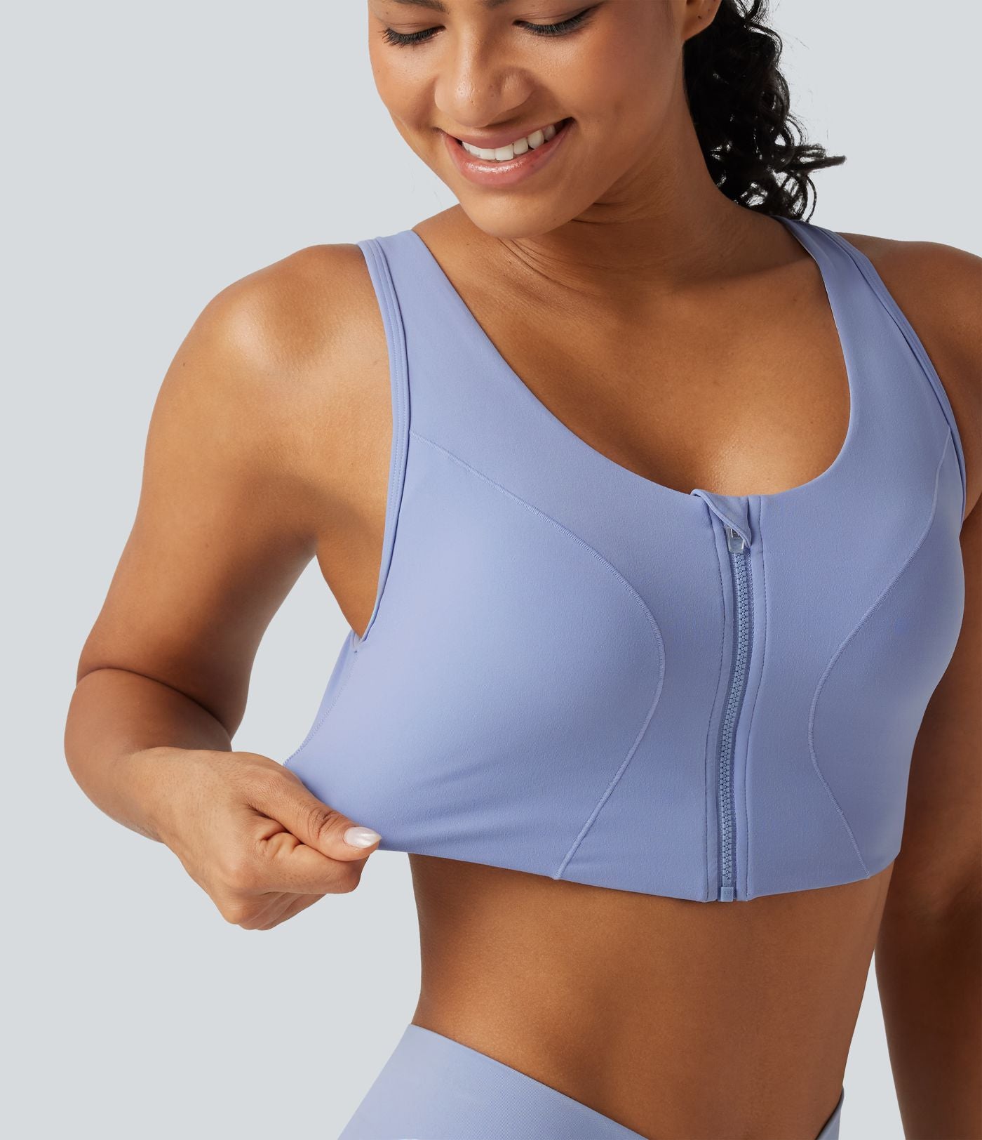 Brassière de yoga Halara UltraSculpt™ maintien moyen zippée avec coussinets amovibles