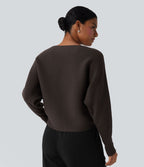 Pull décontracté col bateau manches chauve-souris