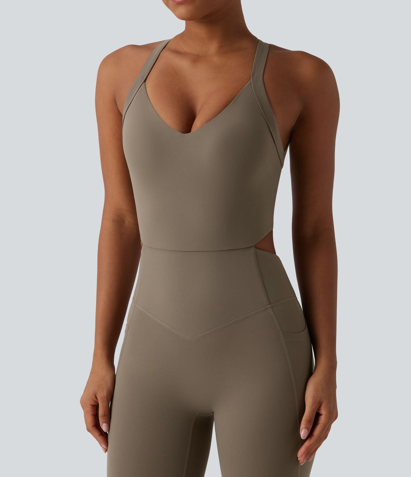 Combinaison bootcut d'entraînement gainante Halara UltraSculpt™ avec poches - Édition Easy Peasy
