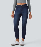 Jean skinny 7/8 décontracté taille basse Halara Flex™ avec poches zippées