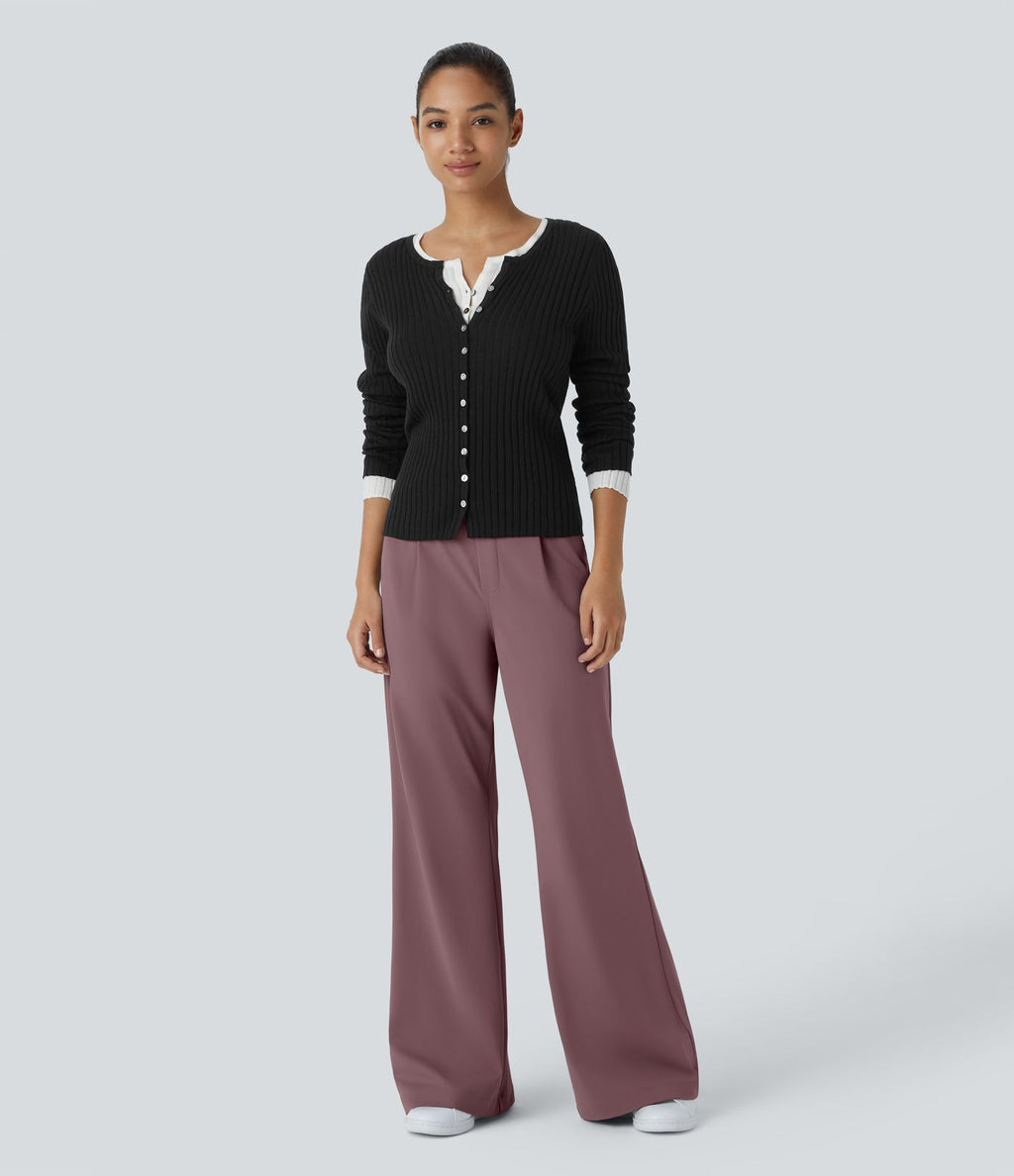Pantalon tailleur évasé taille haute Halara Flex™ DayStretch avec poches