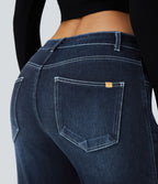 Jean skinny 7/8 décontracté taille basse Halara Flex™ avec poches zippées