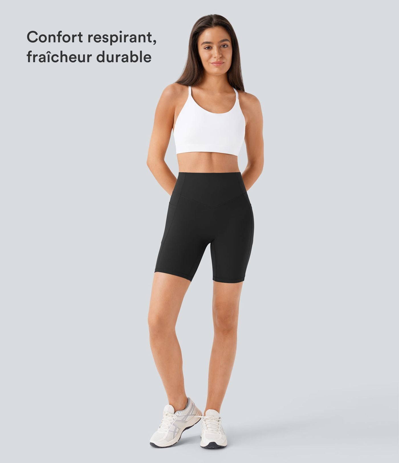 Legging de yoga gainant taille haute chiné à séchage rapide avec poches Halara UltraSculpt™
