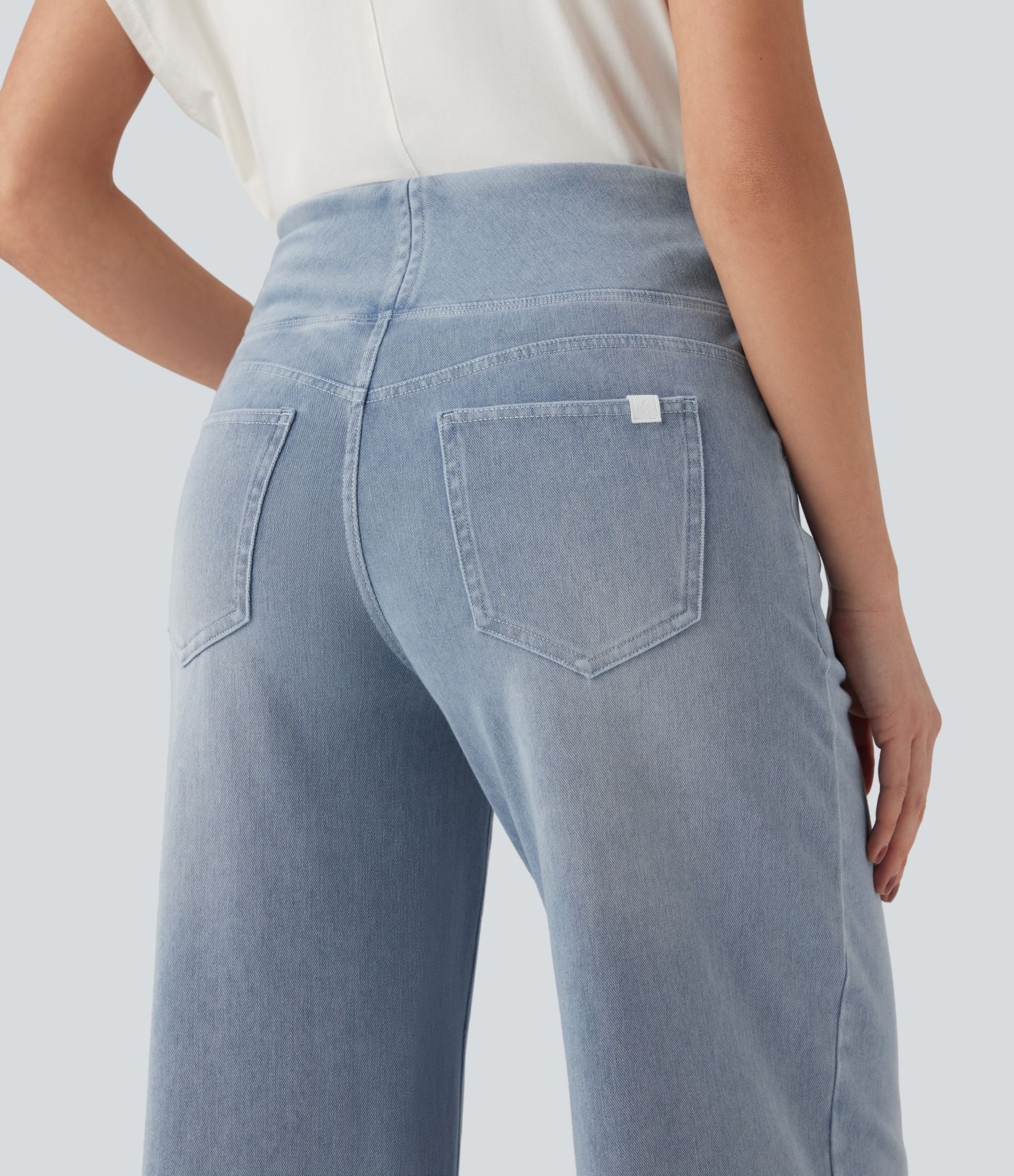 Jean décontracté ample gainant taille mi-haute avec poches Halara Flex™