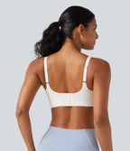 Brassière yoga SoftlyZero™ maintien léger à décolleté V plongeant, coussinets fixes, push-up, protection solaire UPF 50+