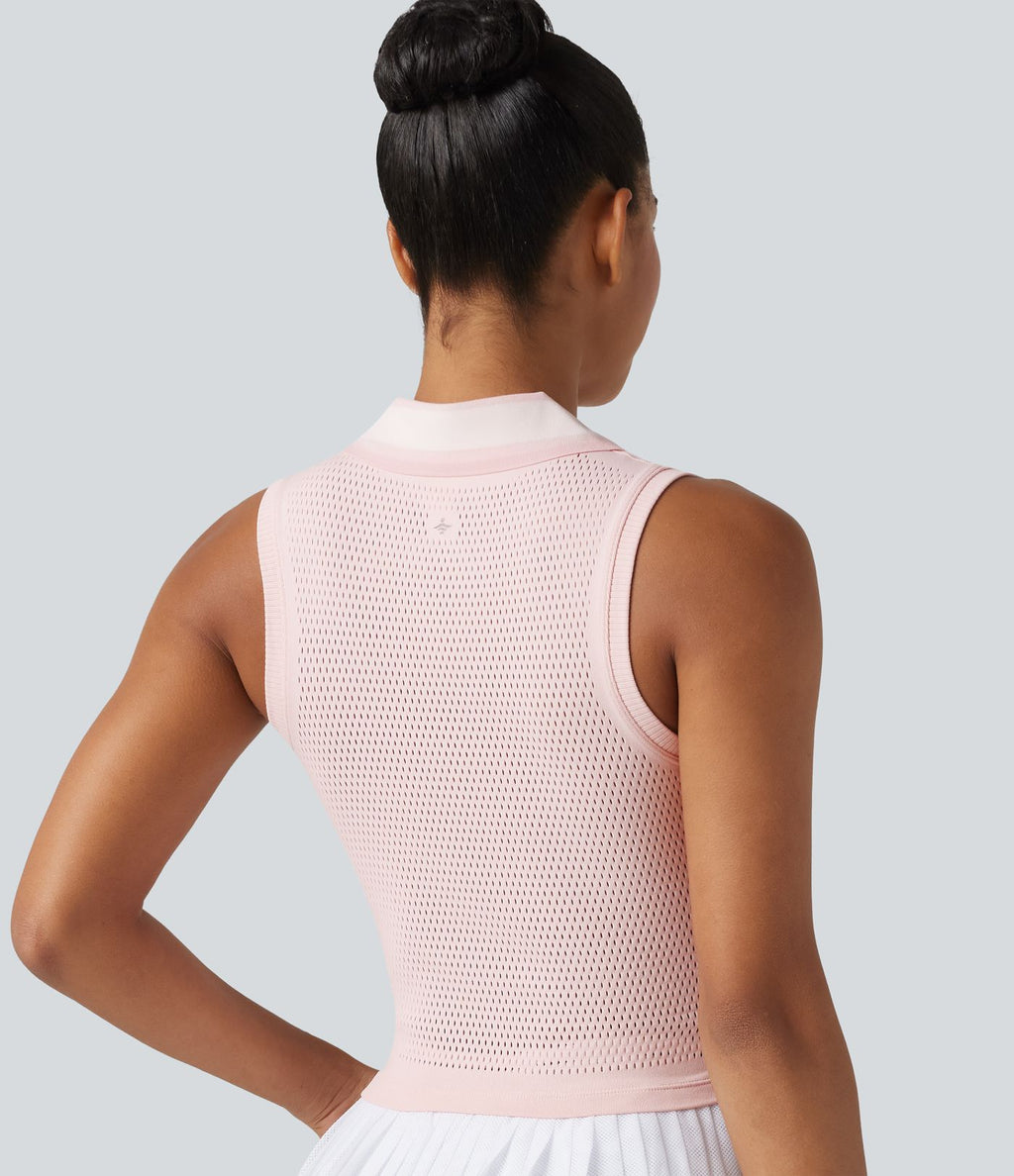 Débardeur de tennis OneForm Seamless Flow à revers color block en maille respirante