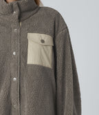 Veste sherpa de randonnée col montant manches longues avec poches