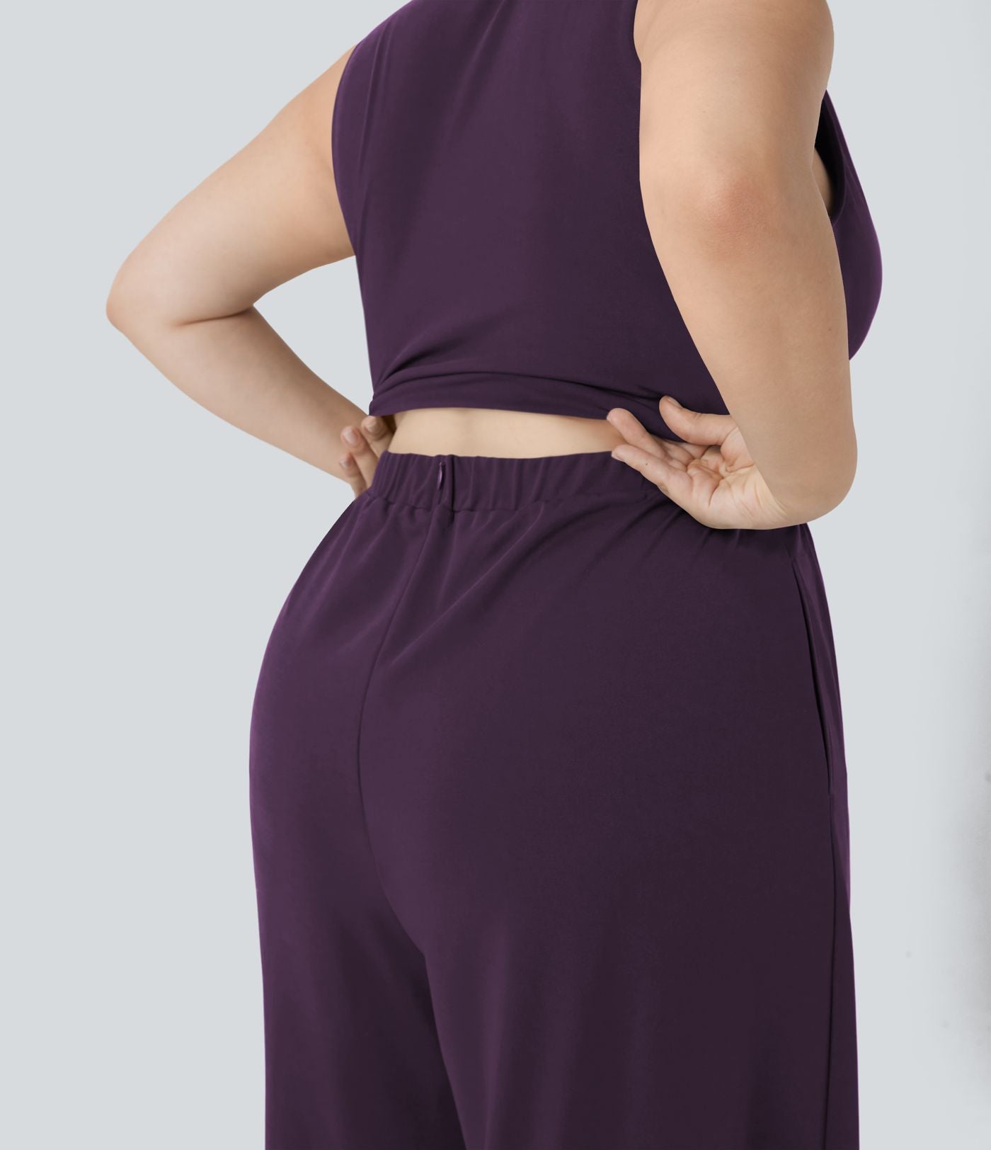 Combinaison grande taille col V sans manches avec poches - Édition Easy Peasy