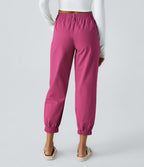 Joggings décontractés à taille mi-haute avec poches