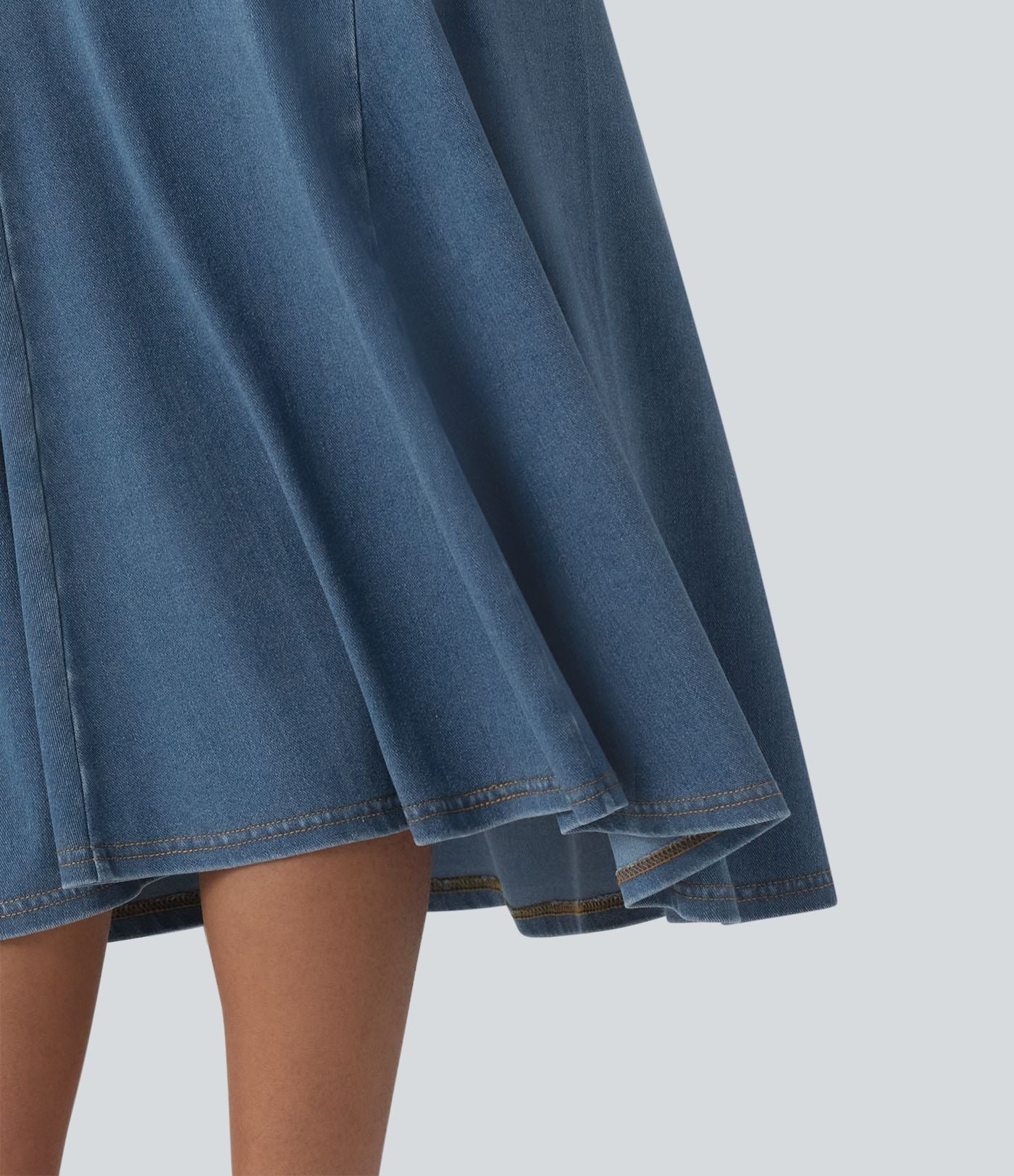 Halara Flex™ Jupe midi sirène drapée en denim lyocell délavé taille haute