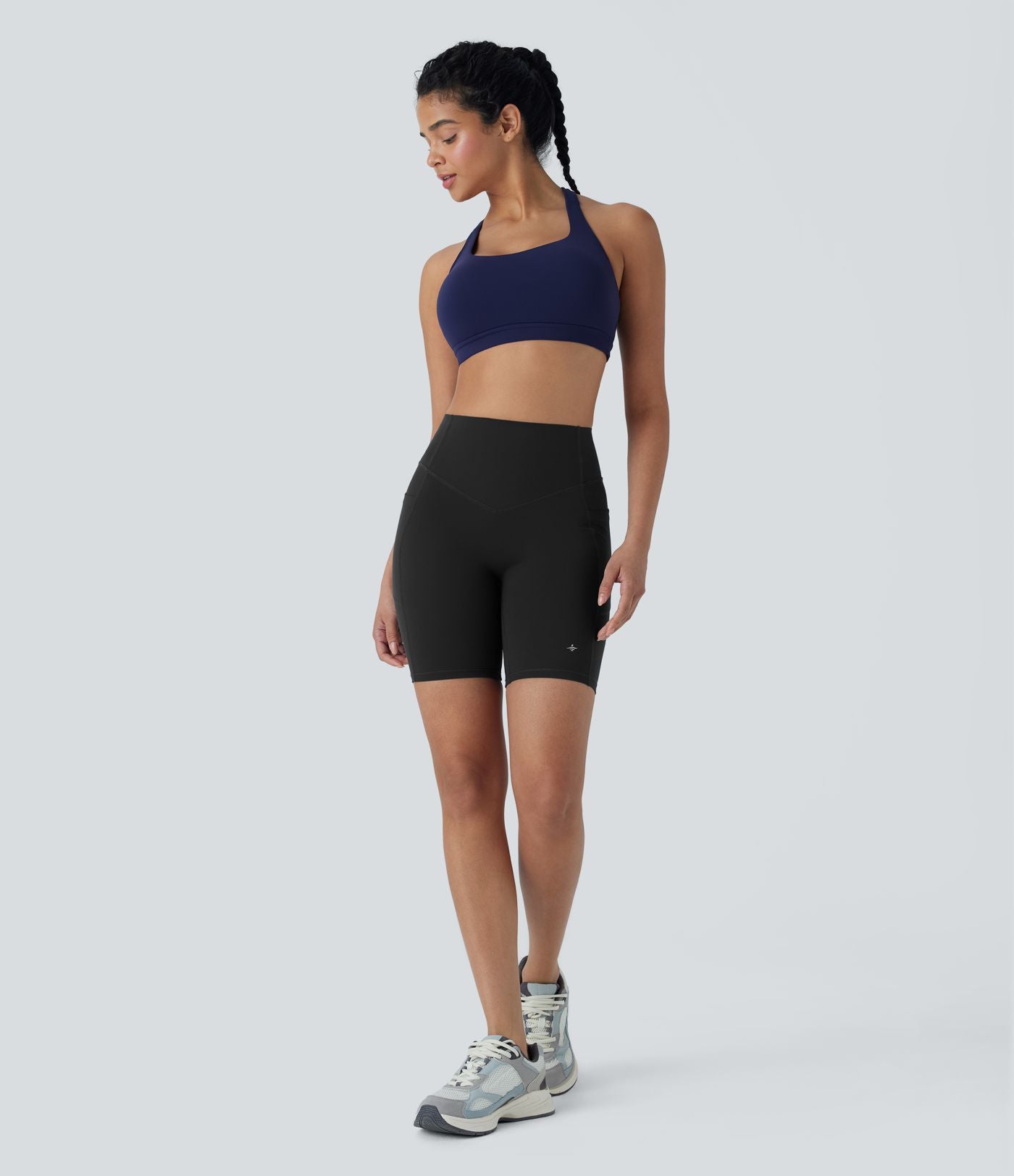 Short cycliste 17,5 cm d'entraînement gainant galbant taille haute avec poches Halara UltraSculpt™