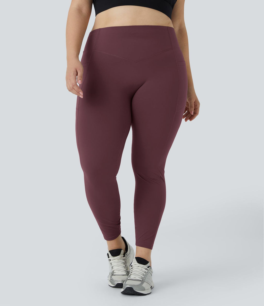 Legging d'entraînement gainant galbant taille haute grande taille avec effet scrunch et poches Halara UltraSculpt™