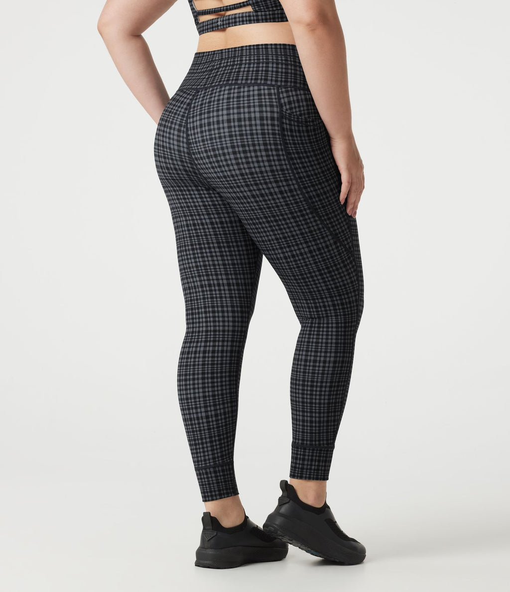 Legging de yoga grande taille Halara UltraSculpt™ taille haute à carreaux avec cordon ajustable et poches