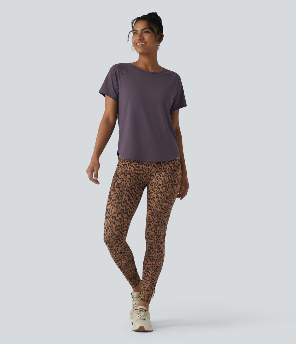 Haut de sport col rond manches courtes effet frais InstantCool avec fronces, protection solaire UPF50+