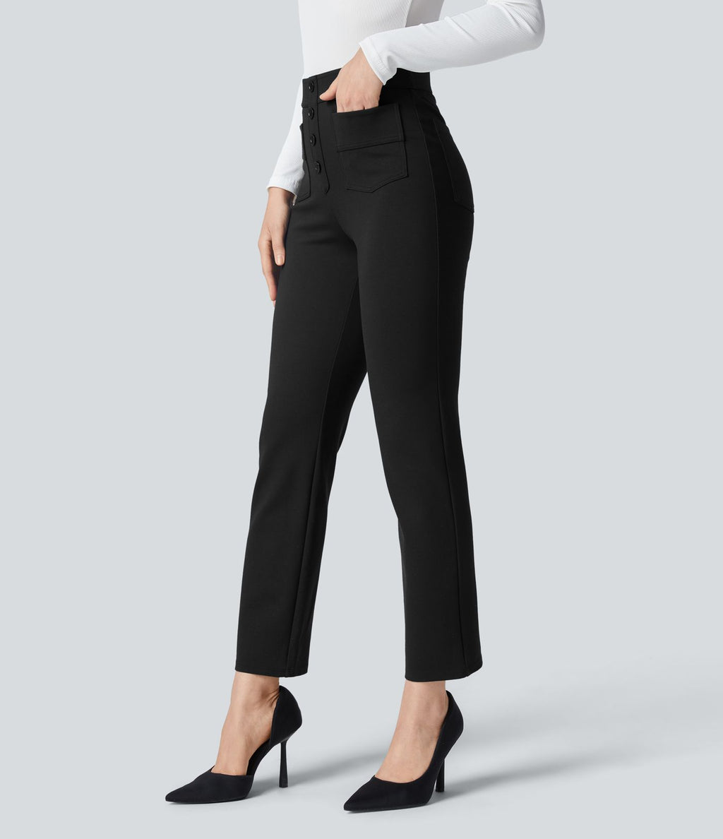 Pantalon de travail longueur cheville taille haute Halara Flex™ avec poches