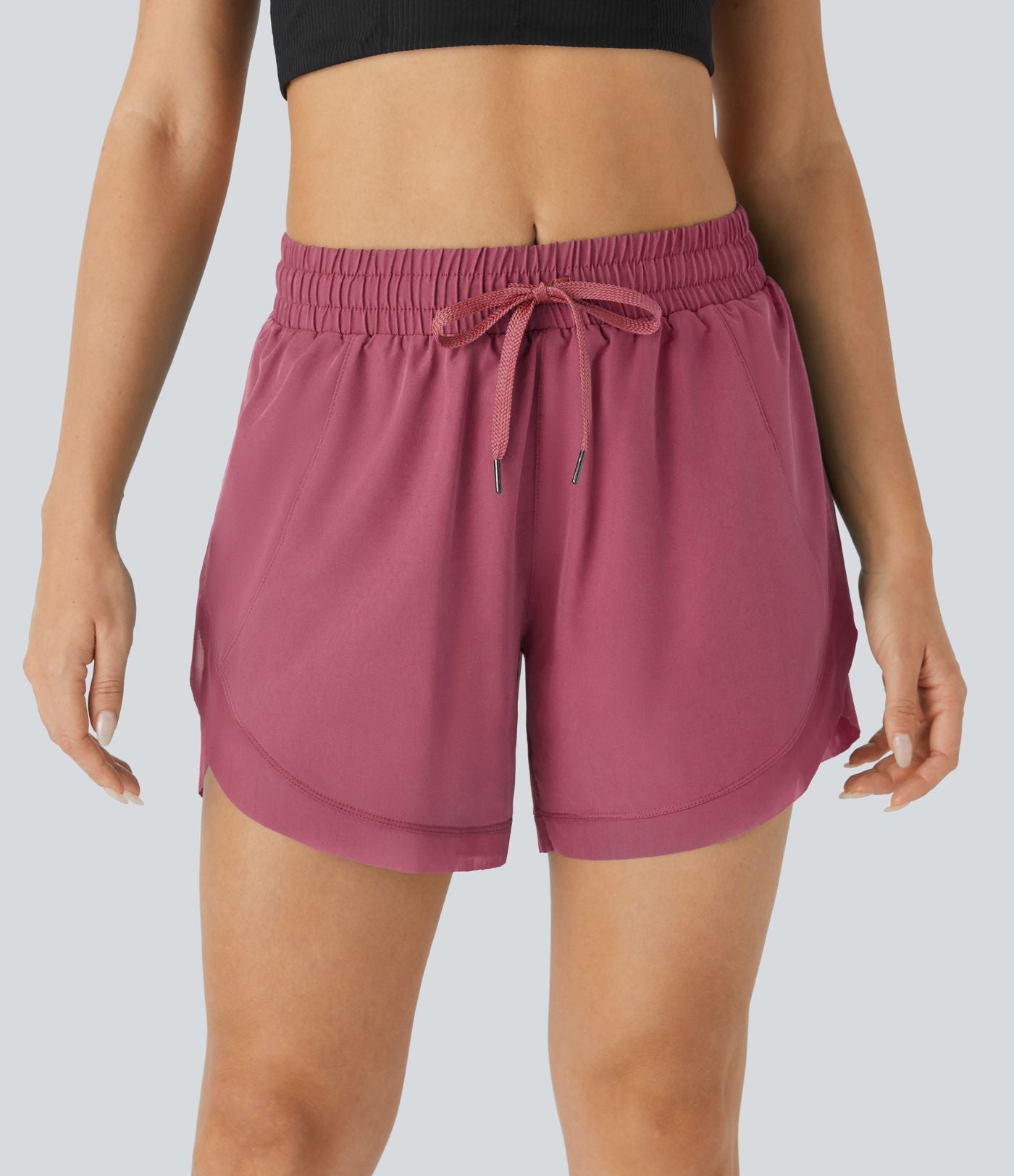 Short 12,5cm Running Fluide 2 en Taille Mi-Haut Cordon de Serrage Mesh Contrastant