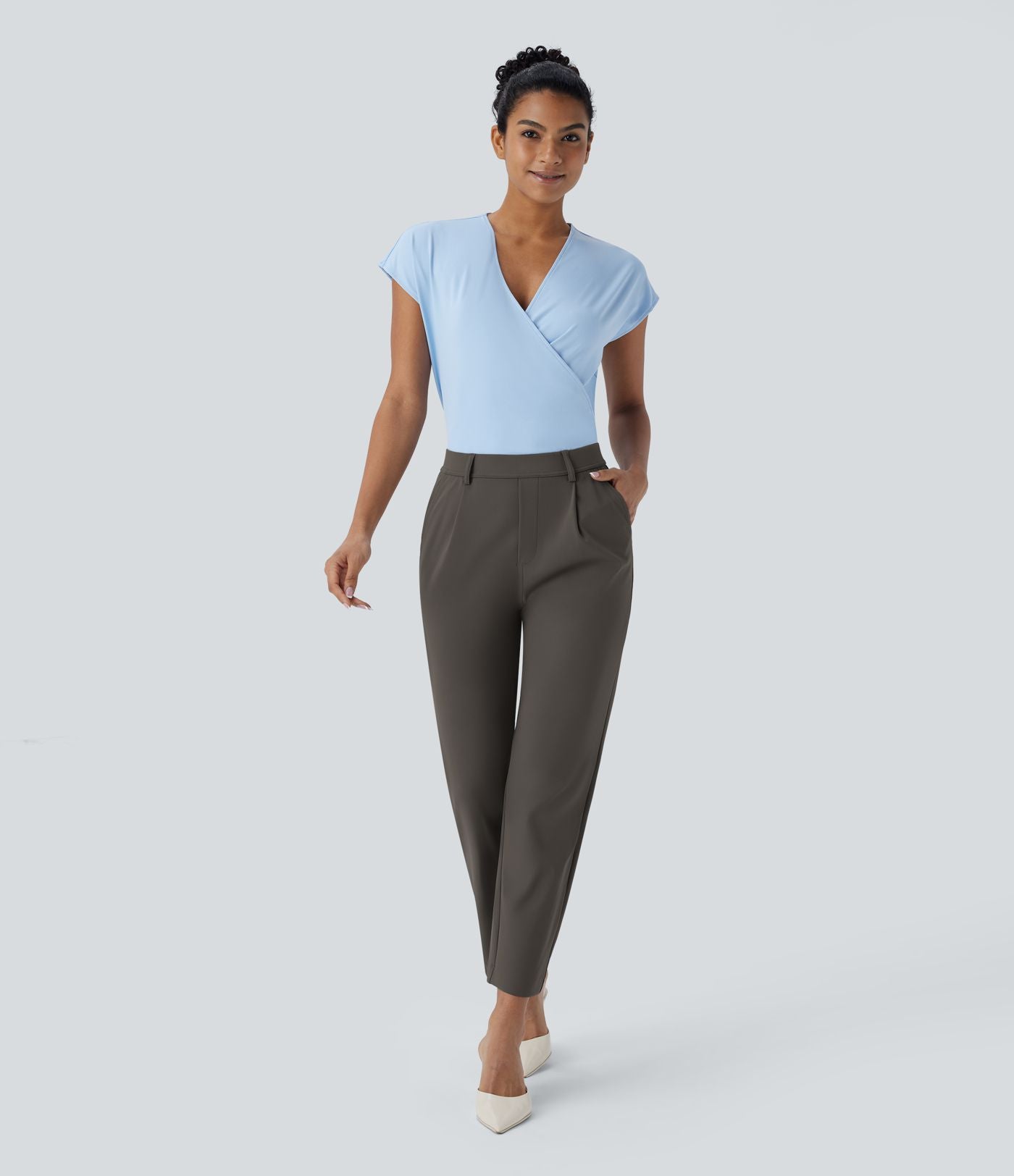 Pantalon de travail fuselé longueur cheville taille haute Halara Flex™ DayStretch avec poches