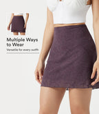 Jupe mini casual SoftlyZero™ taille haute en dentelle contrastée