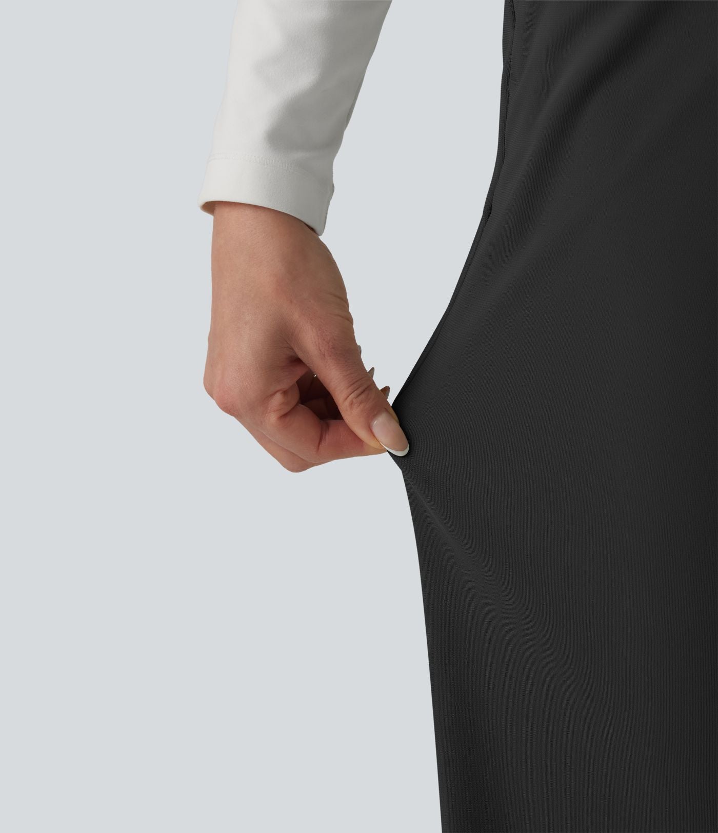Pantalon tailleur taille haute à jambes droites avec poches