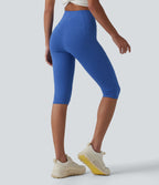 Legging de yoga corsaire SoftlyZero™ taille haute croisé avec poches - UPF50+
